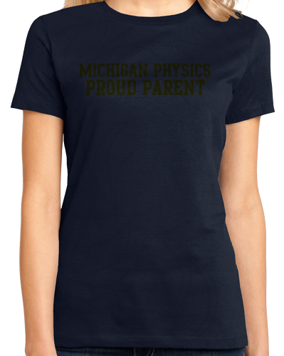 Ladies Navy Proud Parent Block Letter Navy Tee T-shirt