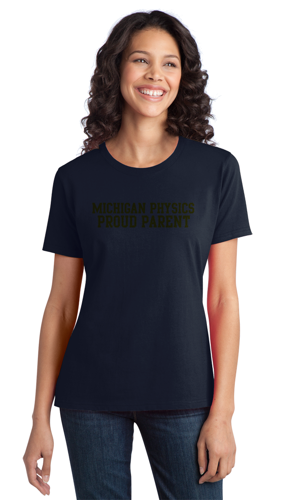 Ladies Navy Proud Parent Block Letter Navy Tee T-shirt