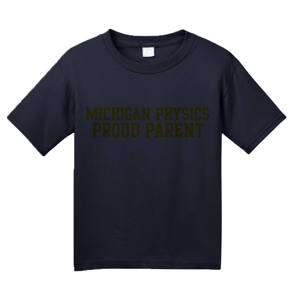 Youth Navy Proud Parent Block Letter Navy Tee T-shirt