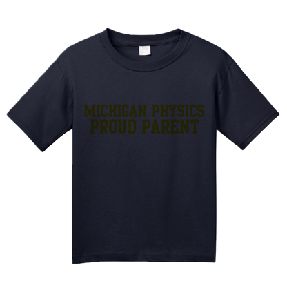 Youth Navy Proud Parent Block Letter Navy Tee T-shirt