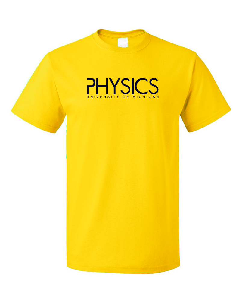 Unisex Yellow Alternate Logo Um Physics Maize Tee T-shirt