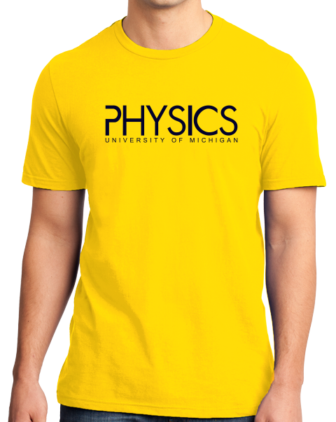 Unisex Yellow Alternate Logo Um Physics Maize Tee T-shirt