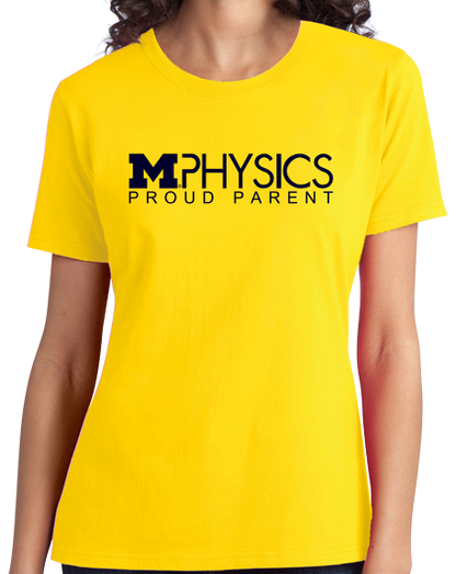 Ladies Yellow Proud Parent Logo Maize Tee T-shirt
