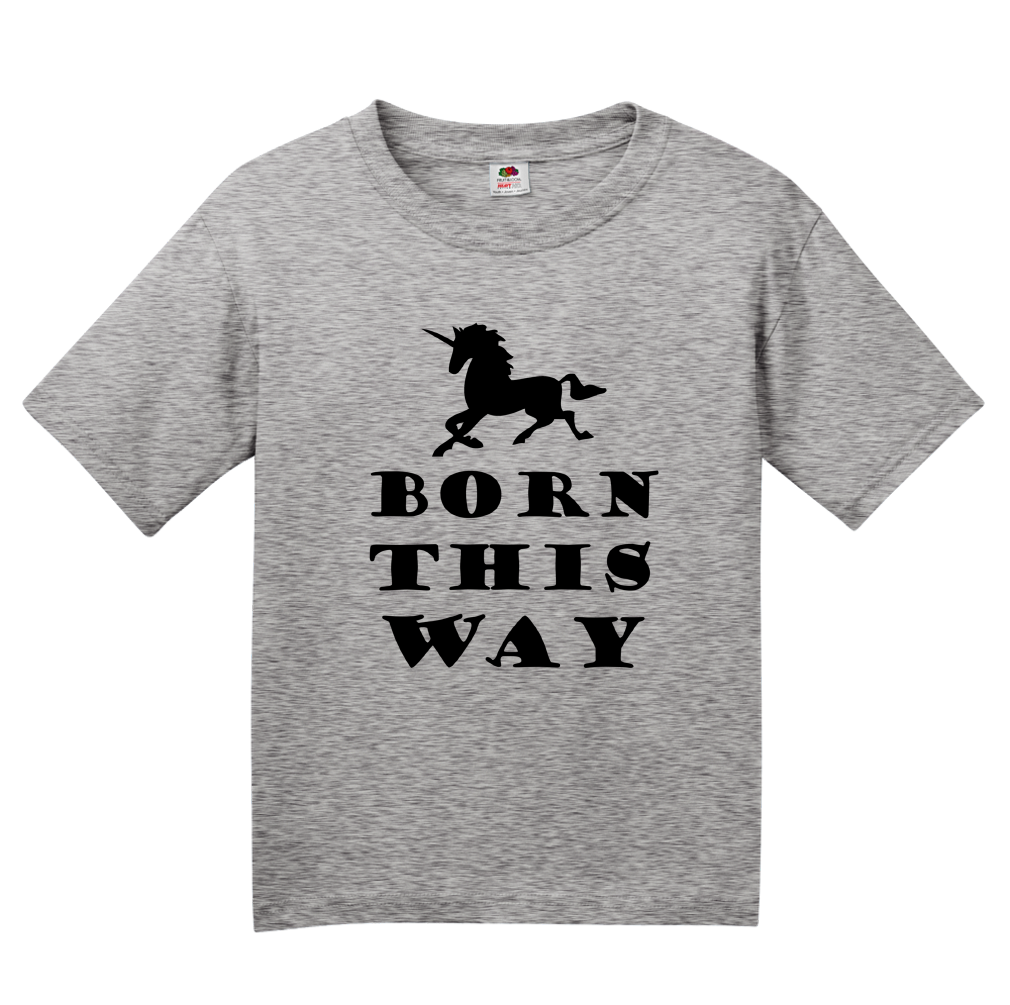 Youth Grey Born This Way - Lady Gaga LGBT Bisexual Unicorn Hipster Cool T-shirt