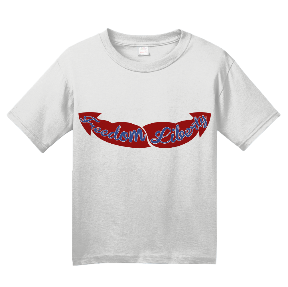 Youth White Freedom & Liberty Guns - Merica Merican 4th of July Patriot USA T-shirt