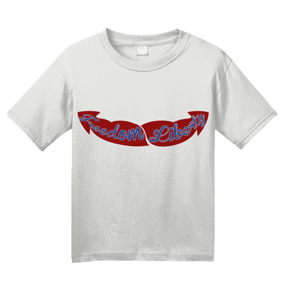 Youth White Freedom & Liberty Guns - Merica Merican 4th of July Patriot USA T-shirt