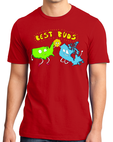 Standard Red USA & Canada = Best Buds! - Canada Love America Funny T-shirt