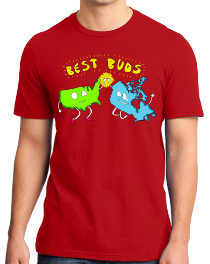 Standard Red USA & Canada = Best Buds! - Canada Love America Funny T-shirt
