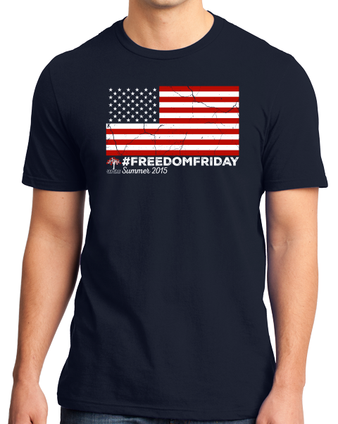 Standard Navy #FREEDOMFRIDAY USA Flag  T-shirt