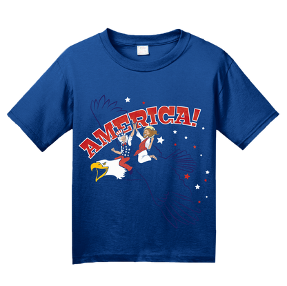 Youth Royal Jesus + Uncle Sam Riding Eagle - God Bless America Ironic T-shirt