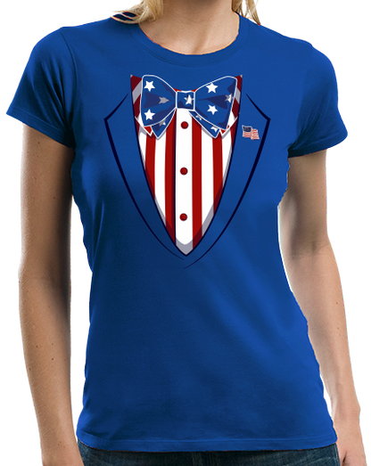 Ladies Royal Merica Tuxedo - 4th of July Party USA Pride Funny Drinking T-shirt