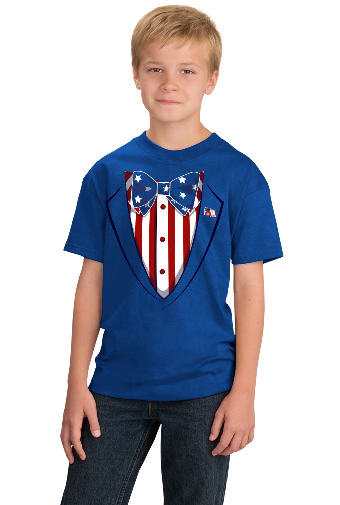 Youth Royal Merica Tuxedo - 4th of July Party USA Pride Funny Drinking T-shirt