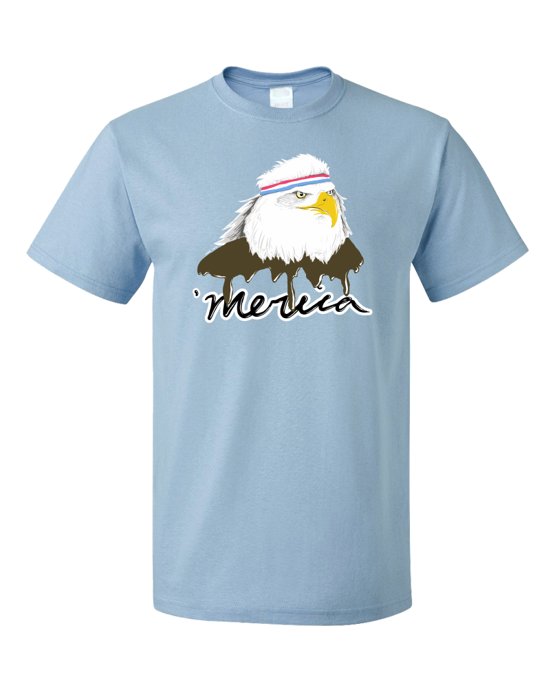 Standard Light Blue Merica Mullet Eagle - Funny Redneck July 4th Patriot Party T-shirt