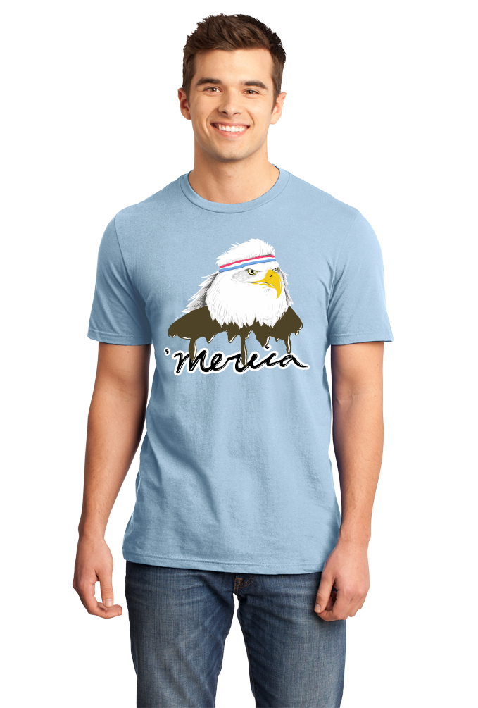 Standard Light Blue Merica Mullet Eagle - Funny Redneck July 4th Patriot Party T-shirt