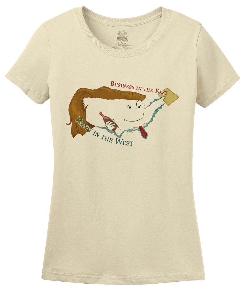 Ladies Natural Mullet Map USA - 'Merica Humor Redneck Patriot Pride Party T-shirt