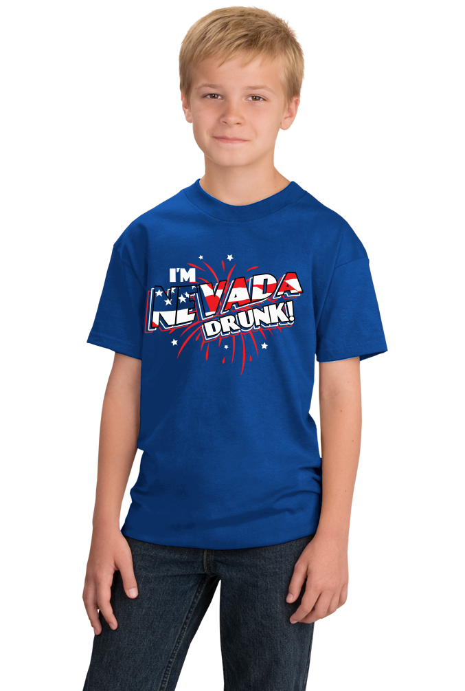 Youth Royal I'm Nevada Drunk! - 4th of July Party Vegas Drinking Funny T-shirt