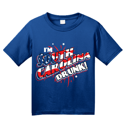 Youth Royal I'm South Carolina Drunk! - Palmetto State Love USA July 4th T-shirt