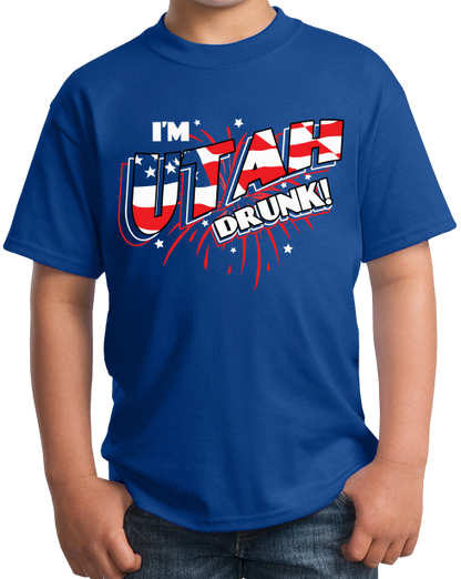 Youth Royal I'm Utah Drunk! - Ironic Drinking 4th of July Beehive State T-shirt