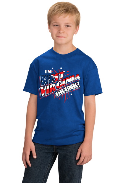 Youth Royal I'm West Virginia Drunk! - 4th of July Redneck Pride Funny Party T-shirt