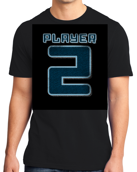 Standard Black Player 2 (Two) - Video Game Fan Funny Halloween Gamer Costume T-shirt