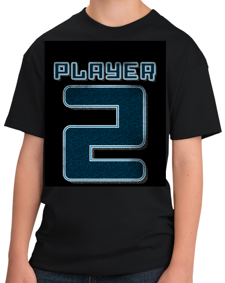 Youth Black Player 2 (Two) - Video Game Fan Funny Halloween Gamer Costume T-shirt