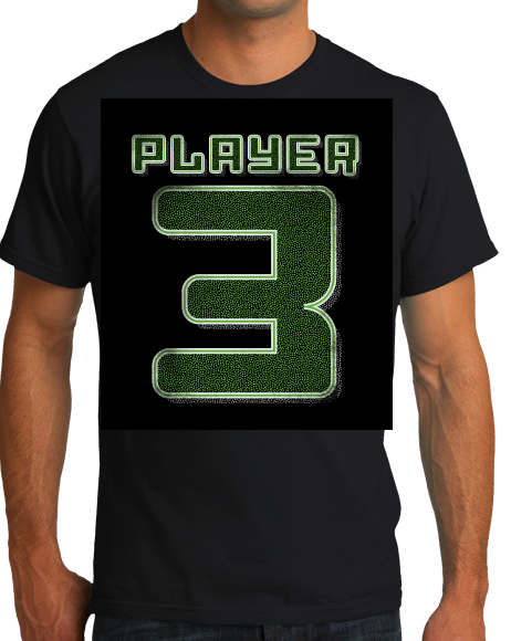 Standard Black Player 3 (Three) - Video Game Fan Funny Halloween Gamer Costume T-shirt
