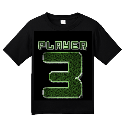 Youth Black Player 3 (Three) - Video Game Fan Funny Halloween Gamer Costume T-shirt