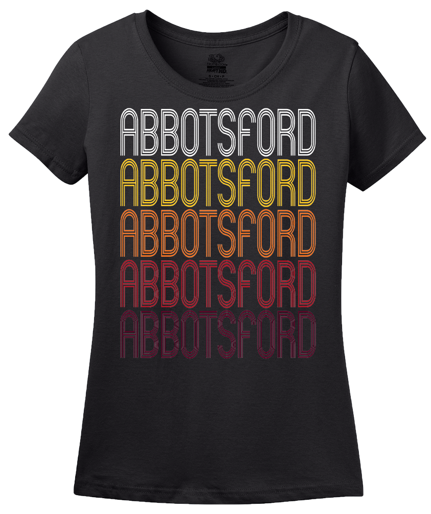 Ladies Black Abbotsford, WI | Retro, Vintage Style Wisconsin Pride  T-shirt