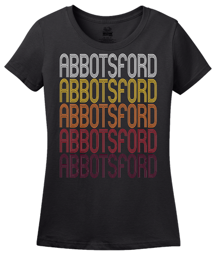 Ladies Black Abbotsford, WI | Retro, Vintage Style Wisconsin Pride  T-shirt