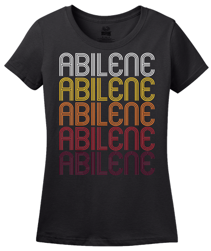 Ladies Black Abilene, KS | Retro, Vintage Style Kansas Pride  T-shirt