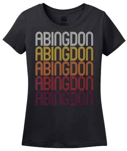 Ladies Black Abingdon, IL | Retro, Vintage Style Illinois Pride  T-shirt