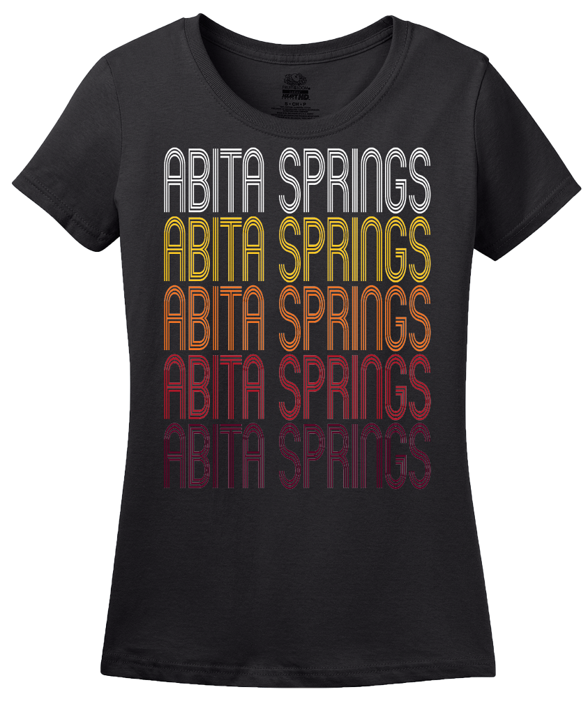 Ladies Black Abita Springs, LA | Retro, Vintage Style Louisiana Pride  T-shirt