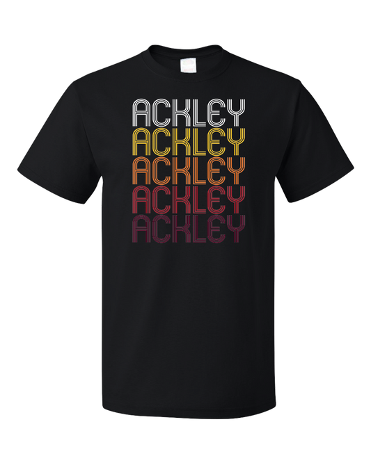 Standard Black Ackley, IA | Retro, Vintage Style Iowa Pride  T-shirt