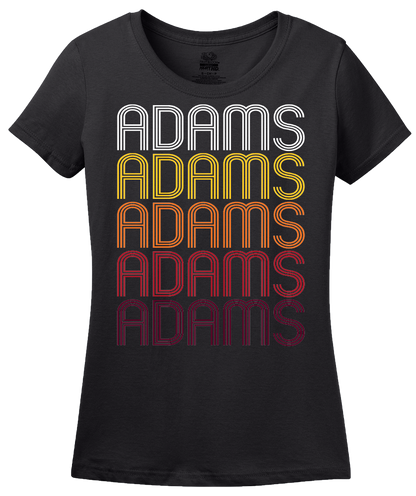 Ladies Black Adams, NY | Retro, Vintage Style New York Pride  T-shirt