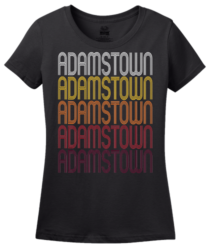Ladies Black Adamstown, PA | Retro, Vintage Style Pennsylvania Pride  T-shirt