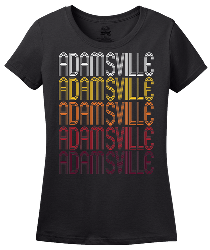 Ladies Black Adamsville, TN | Retro, Vintage Style Tennessee Pride  T-shirt
