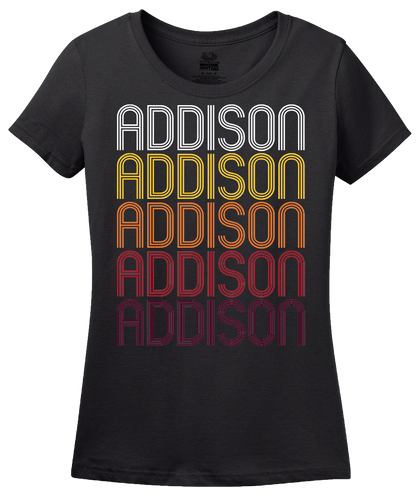 Ladies Black Addison, NY | Retro, Vintage Style New York Pride  T-shirt