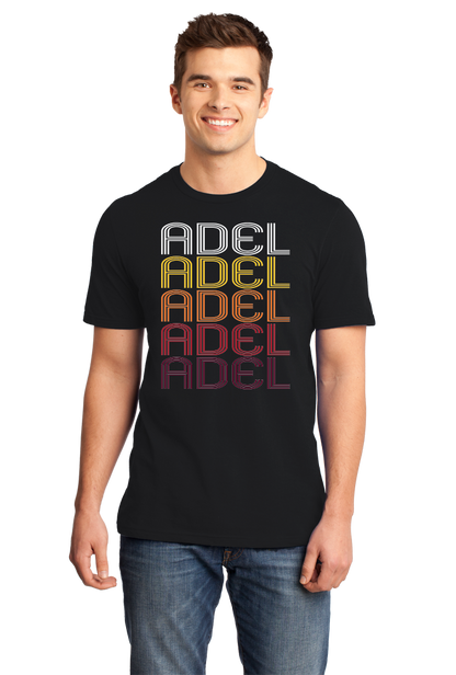 Standard Black Adel, IA | Retro, Vintage Style Iowa Pride  T-shirt