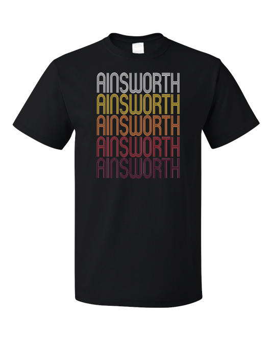 Standard Black Ainsworth, NE | Retro, Vintage Style Nebraska Pride  T-shirt