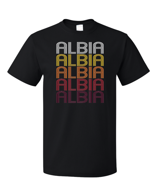 Standard Black Albia, IA | Retro, Vintage Style Iowa Pride  T-shirt
