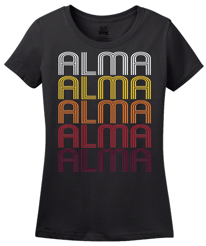 Ladies Black Alma, GA | Retro, Vintage Style Georgia Pride  T-shirt