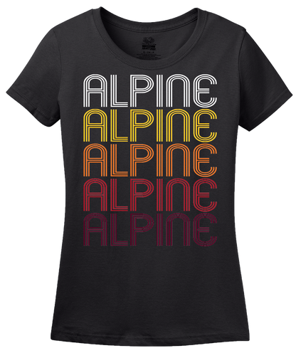 Ladies Black Alpine, UT | Retro, Vintage Style Utah Pride  T-shirt