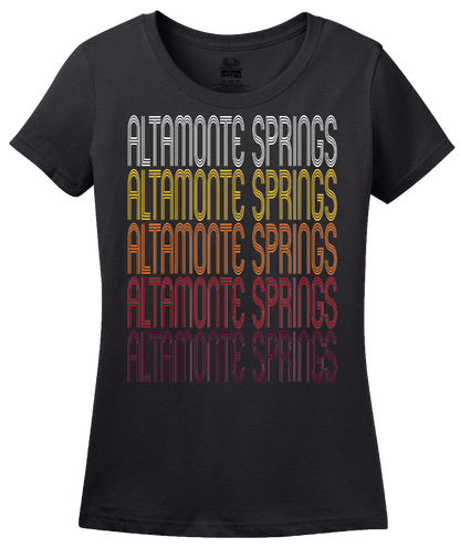 Ladies Black Altamonte Springs, FL | Retro, Vintage Style Florida Pride  T-shirt