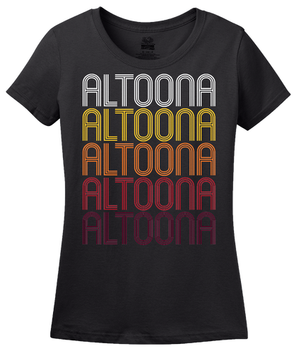 Ladies Black Altoona, IA | Retro, Vintage Style Iowa Pride  T-shirt