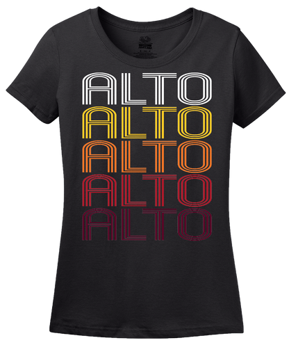 Ladies Black Alto, TX | Retro, Vintage Style Texas Pride  T-shirt