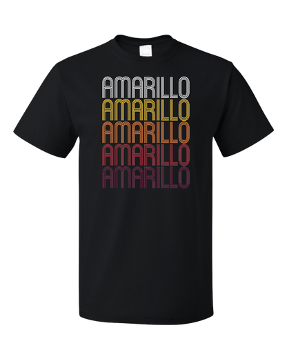Standard Black Amarillo, TX | Retro, Vintage Style Texas Pride  T-shirt