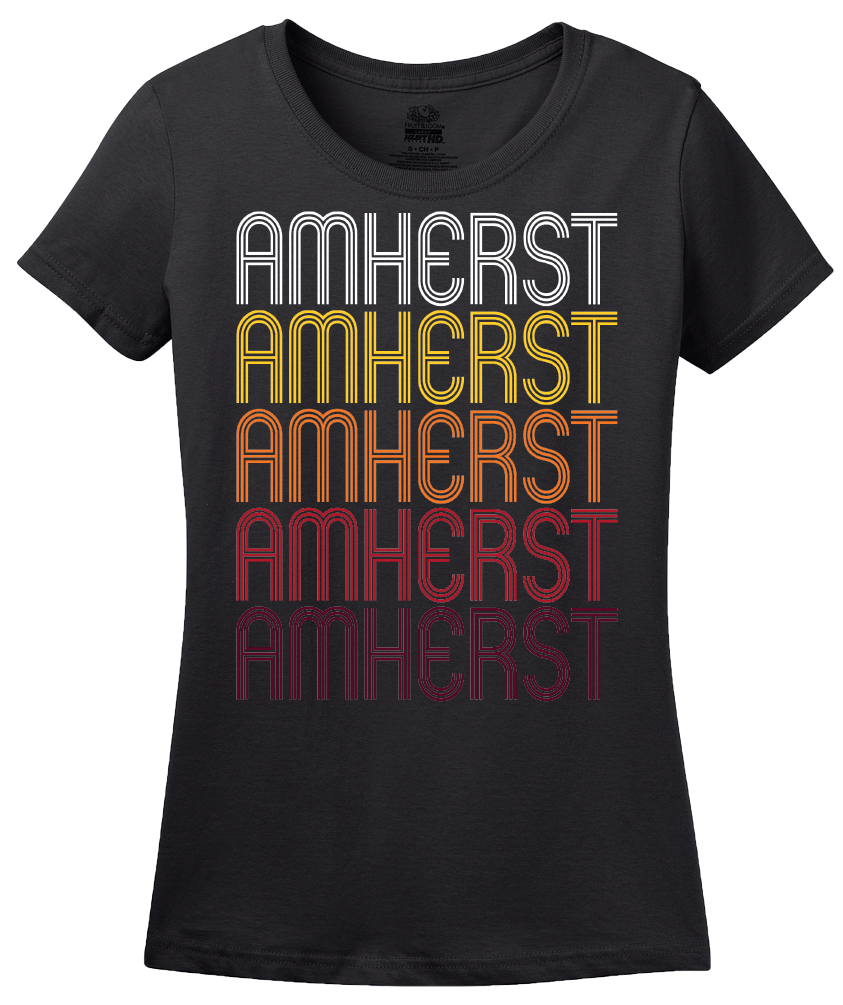 Ladies Black Amherst, OH | Retro, Vintage Style Ohio Pride  T-shirt