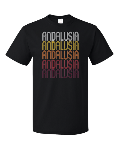 Standard Black Andalusia, IL | Retro, Vintage Style Illinois Pride  T-shirt