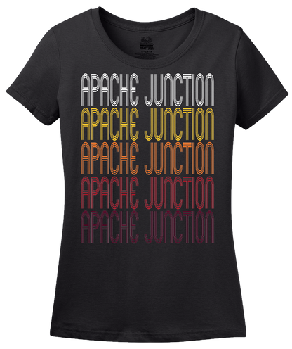 Ladies Black Apache Junction, AZ | Retro, Vintage Style Arizona Pride  T-shirt