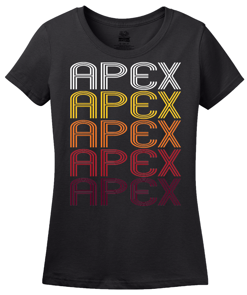 Ladies Black Apex, NC | Retro, Vintage Style North Carolina Pride  T-shirt